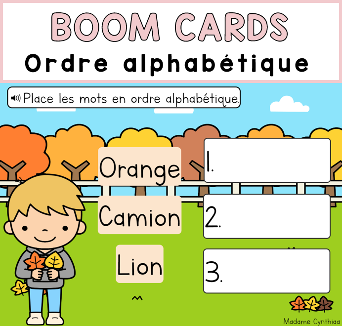 Boom Cards - Ordre alphabétique