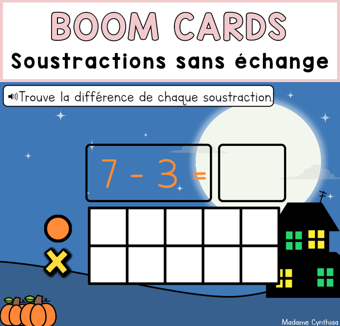 Boom Cards - Soustraction 0-10