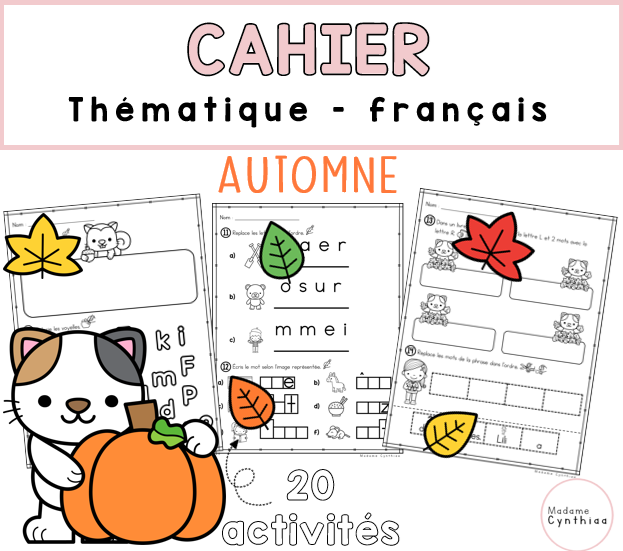 Cahier français - 1re année