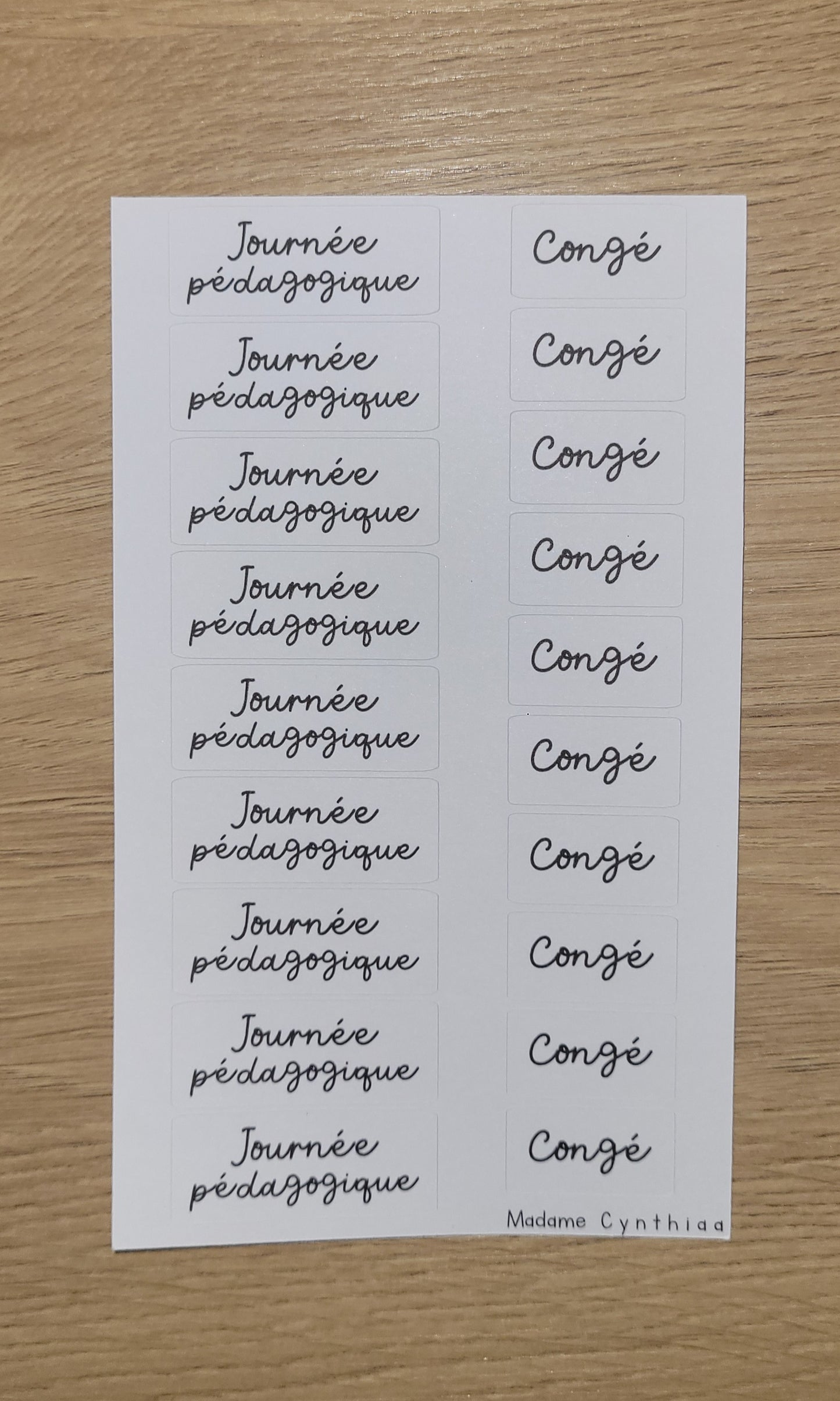 Autocollant - Congé/Journée pédagogique