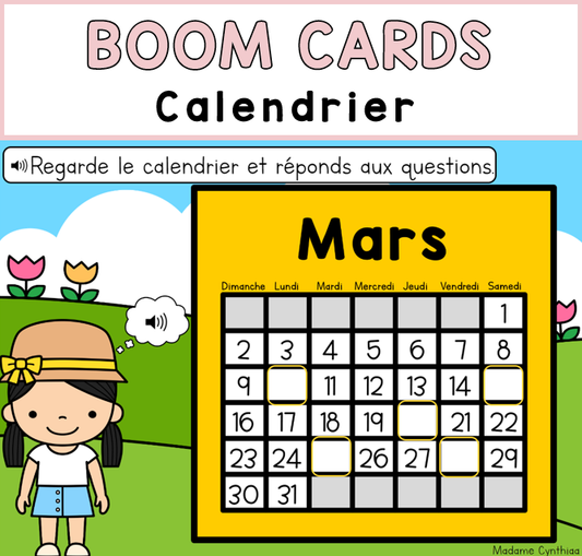 Boom Cards - Calendrier