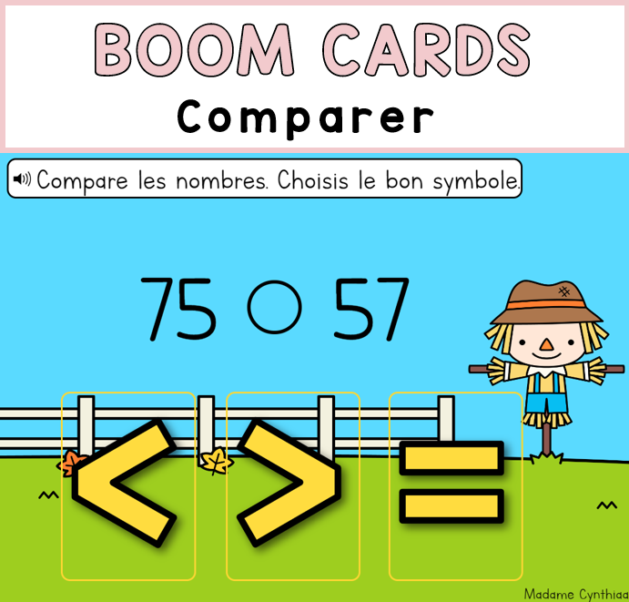 Boom Cards - Comparer 0-100