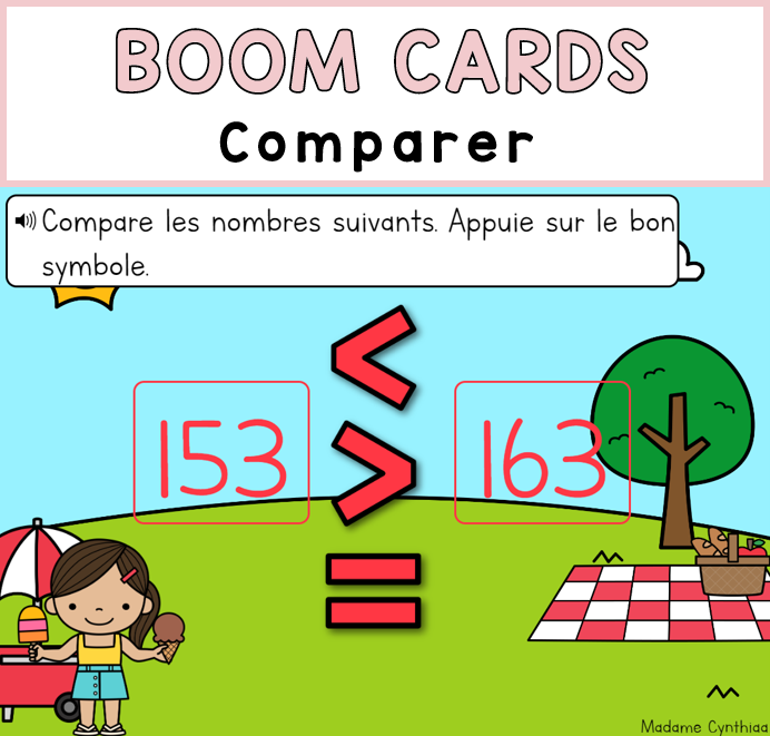 Boom Cards - Comparer 0-1000