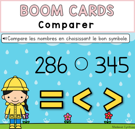 Boom Cards - Comparer 0-1000