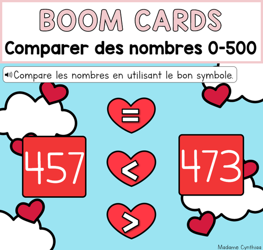 Boom Cards - Comparer 0-500