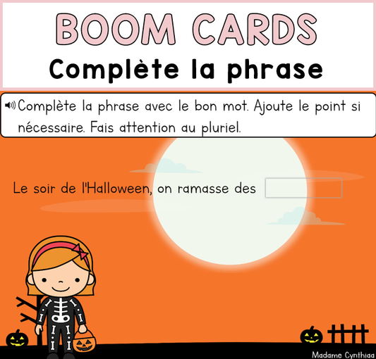 Boom Cards - Complète la phrase