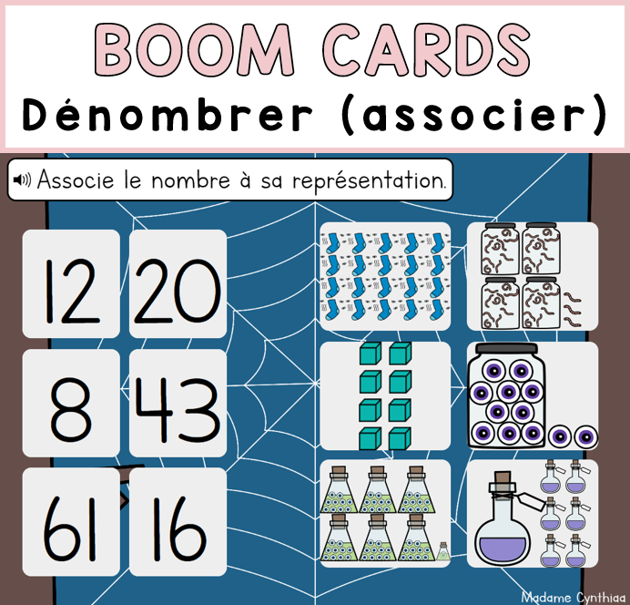 Boom Cards - Dénombrer (associer) 0-100