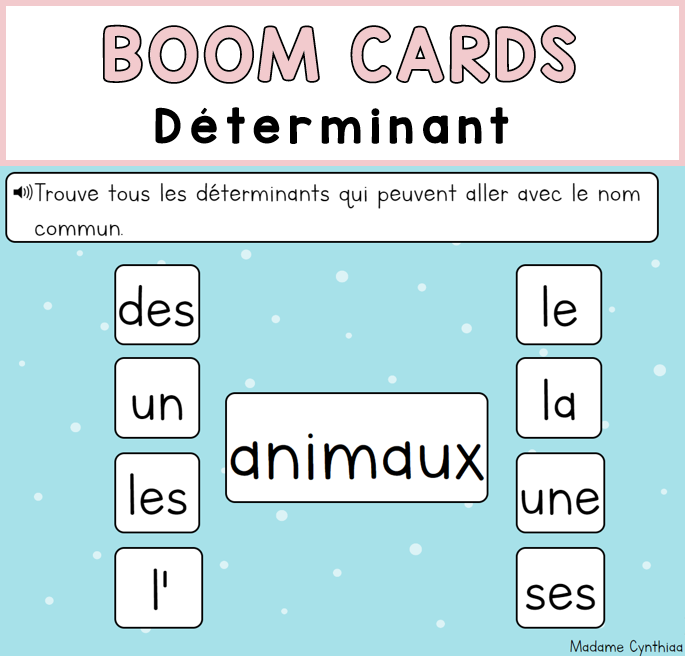 Boom Cards - Déterminant