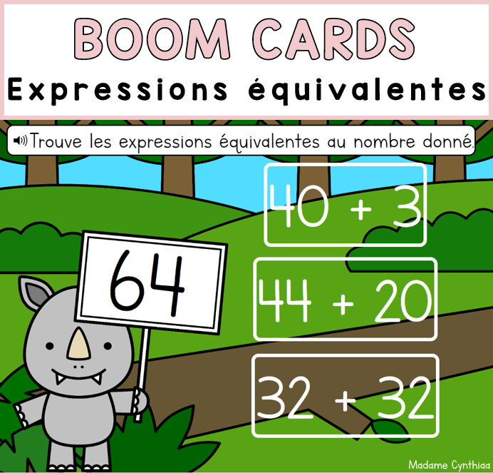 Boom Cards - Expressions équivalentes