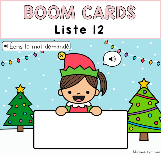 Boom Cards - Mots d'orthographe - Liste 12