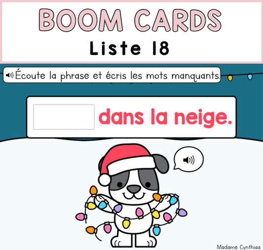 Boom Cards - Mots d'orthographe - Liste 18