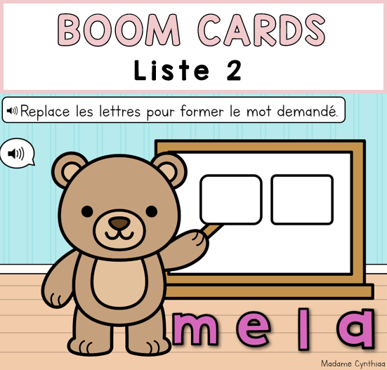 Boom Cards - Mots d'orthographe - Liste 2