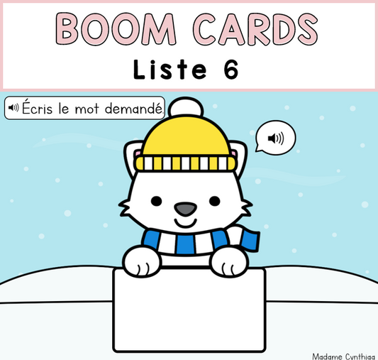 Boom Cards - Mots d'orthographe - Liste 6