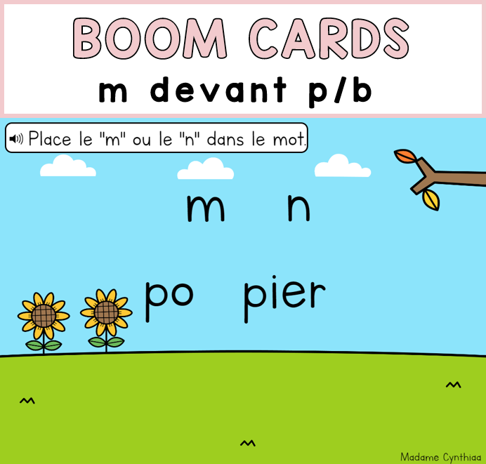 Boom Cards - M devant b/p