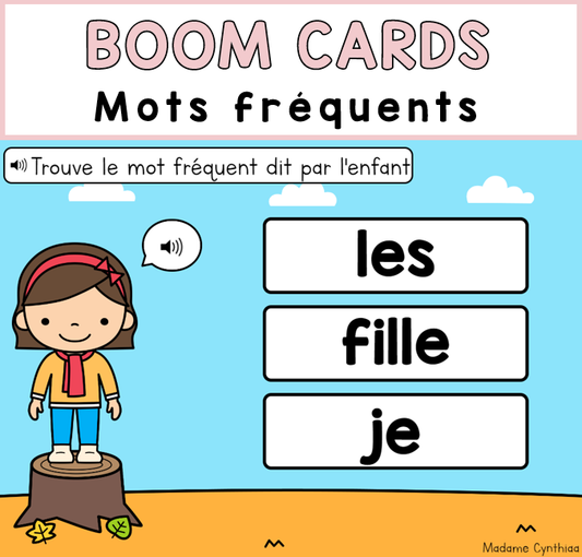 Boom Cards - Mots fréquents - Semaine 2