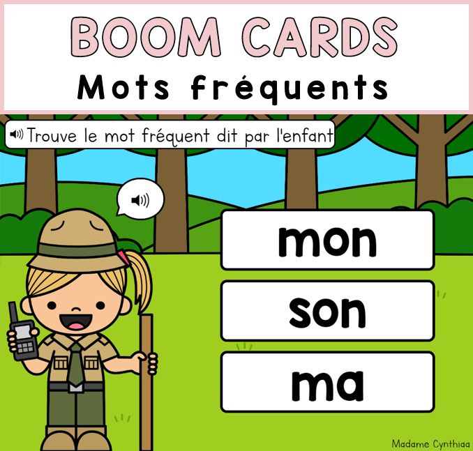 Boom Cards - Mots fréquents - Semaine 3