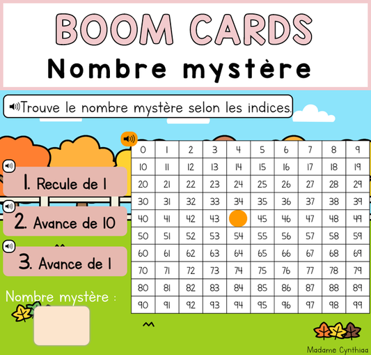 Boom Cards - Nombre mystère 0-100