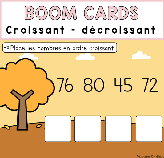 Boom Cards - Ordonner 0-100