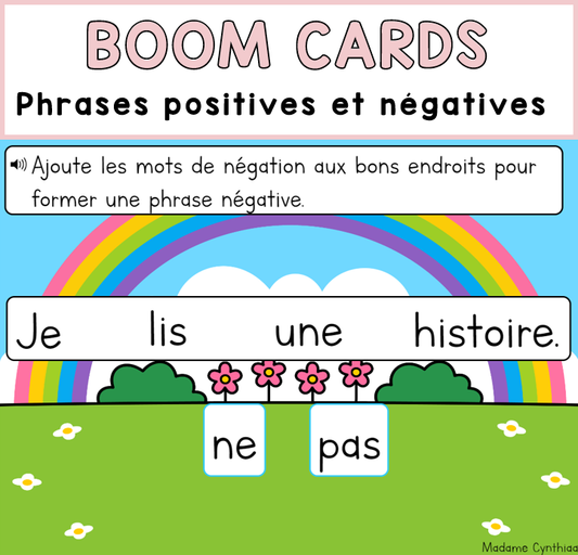 Boom Cards - Phrases positives et négatives