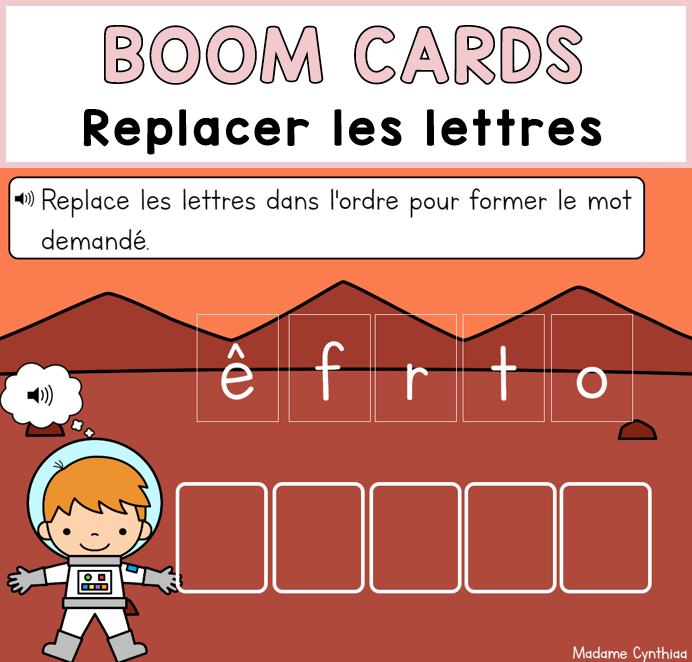 Boom Cards - Replacer les lettres