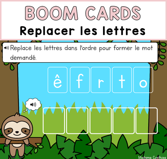 Boom Cards - Replacer les lettres