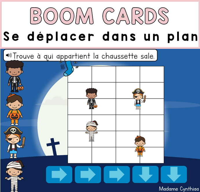 Boom Cards - Se déplacer dans un plan