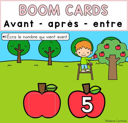 Boom Cards - Avant/après/entre 0-15