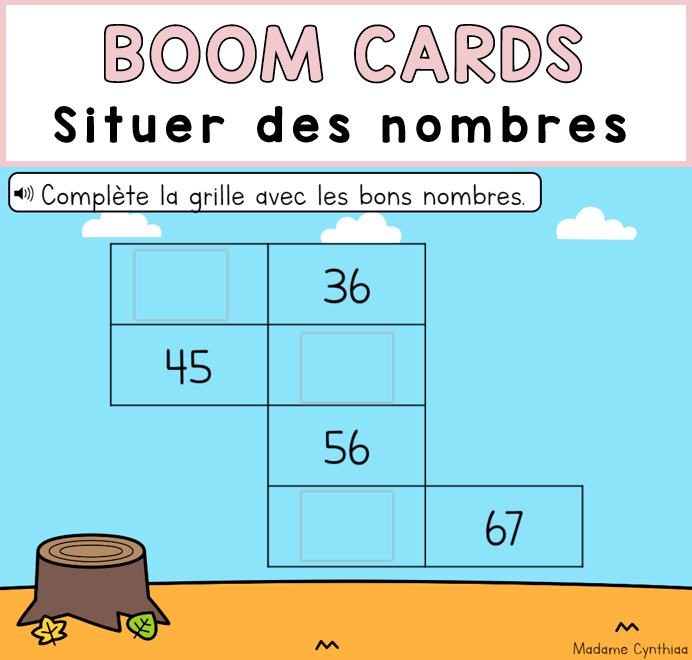 Boom Cards - Situer des nombres 0-100