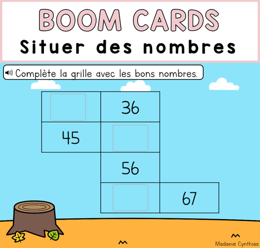 Boom Cards - Situer des nombres 0-100