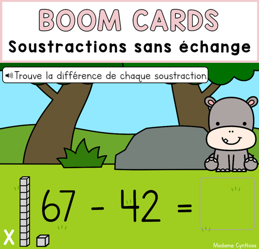 Boom Cards - Soustraction sans échange 0-100