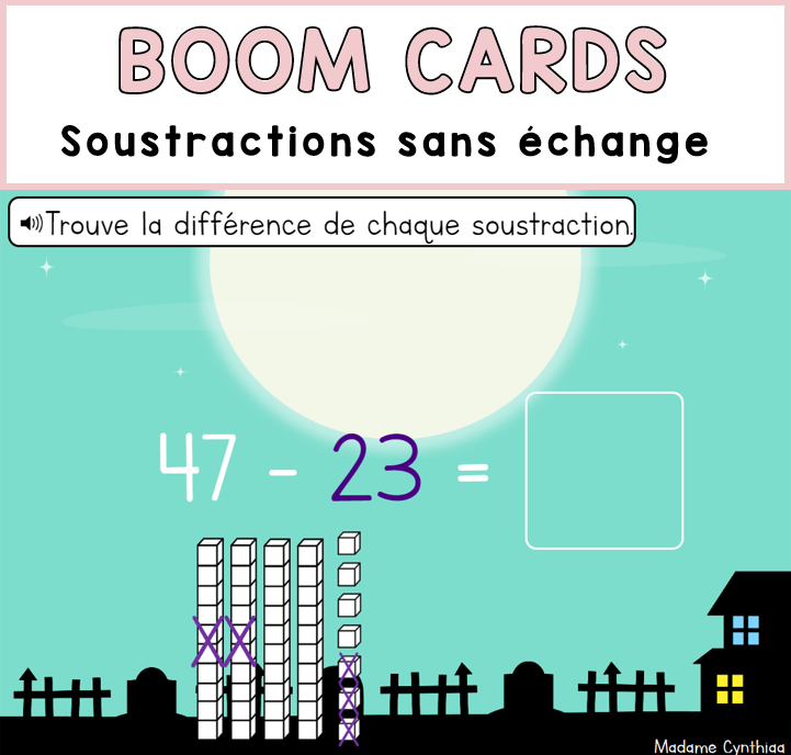 Boom Cards - Soustraction sans échange 0-100