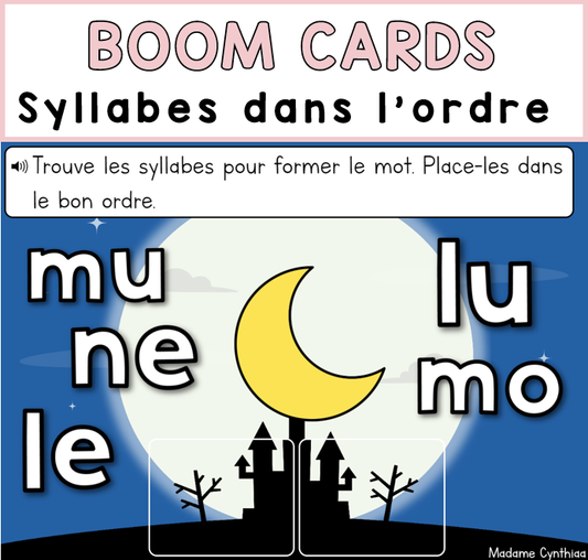 Boom Cards - Syllabes dans l'ordre