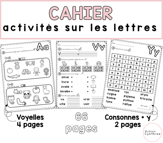 Cahier des lettres - 1re année