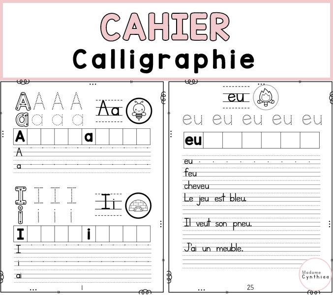 Cahier calligraphie - 1re année