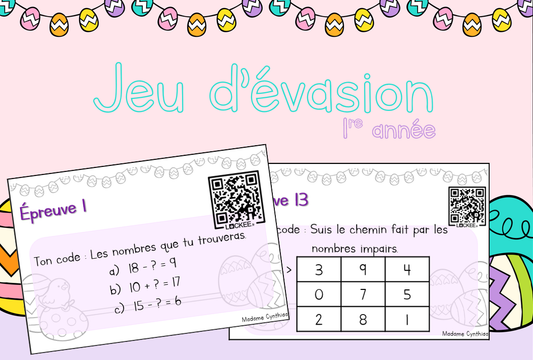 Jeu d'évasion - Pâques - 1re année