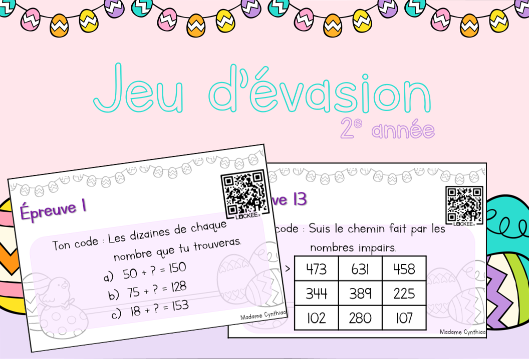 Jeu d'évasion - Pâques - 2e anmée