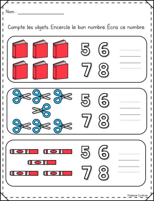 Activité - Dénombrer 0-10