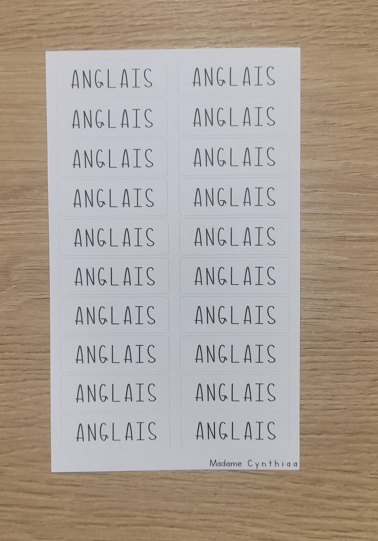 Autocollant - Anglais