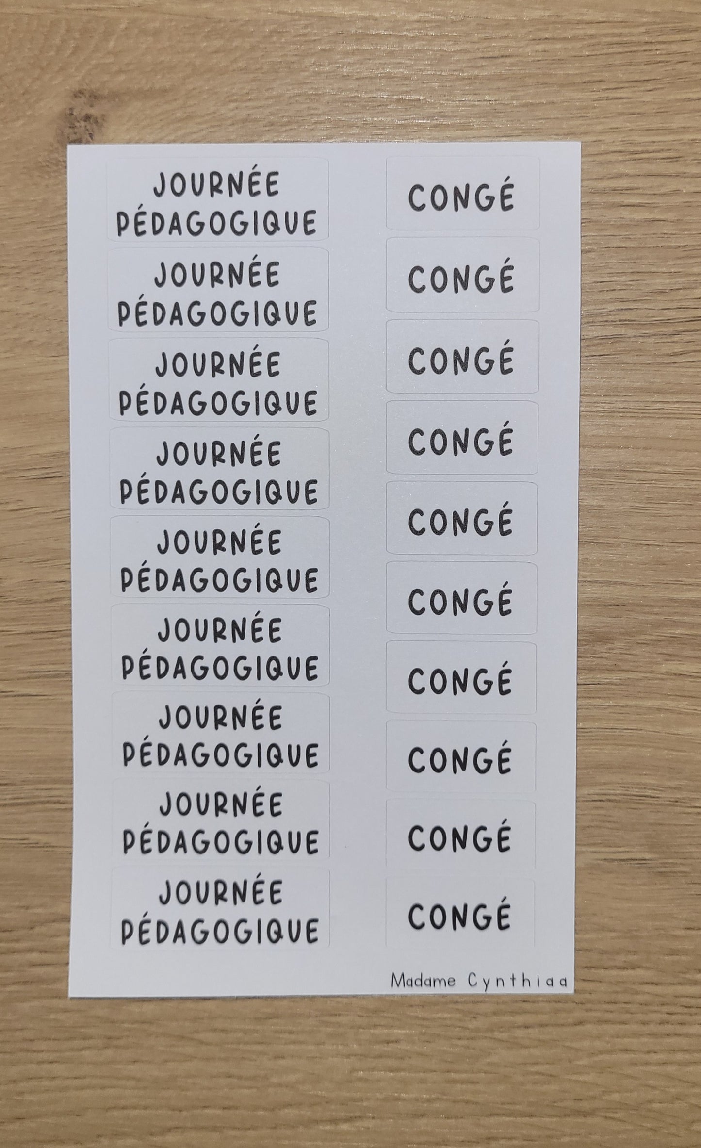 Autocollant - Congé/Journée pédagogique