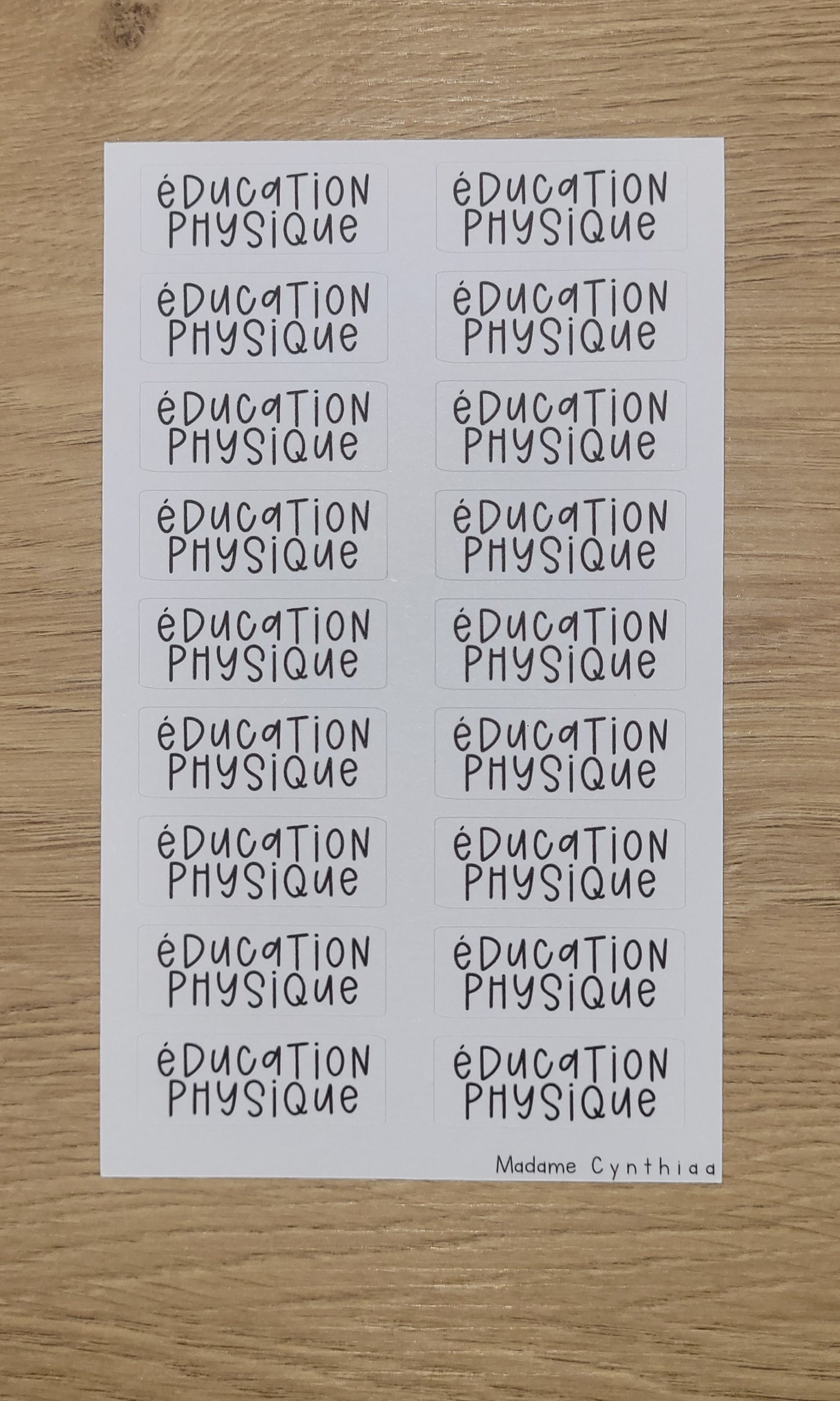 Autocollant - Éducation physique