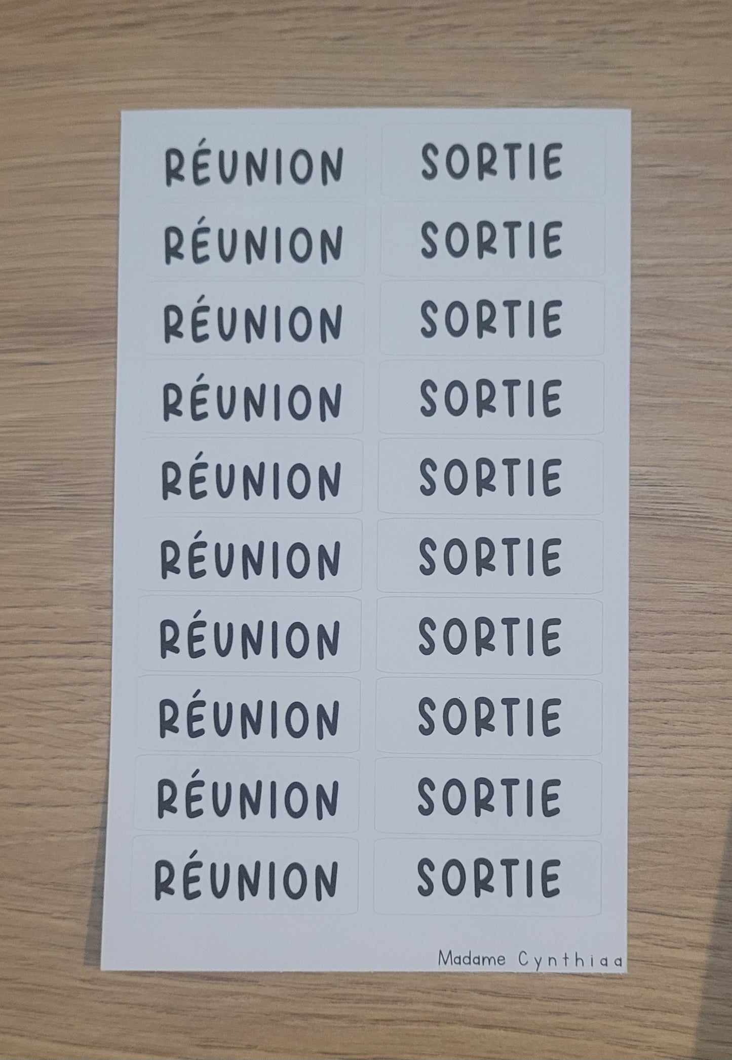 Autocollant - Sortie/Réunion