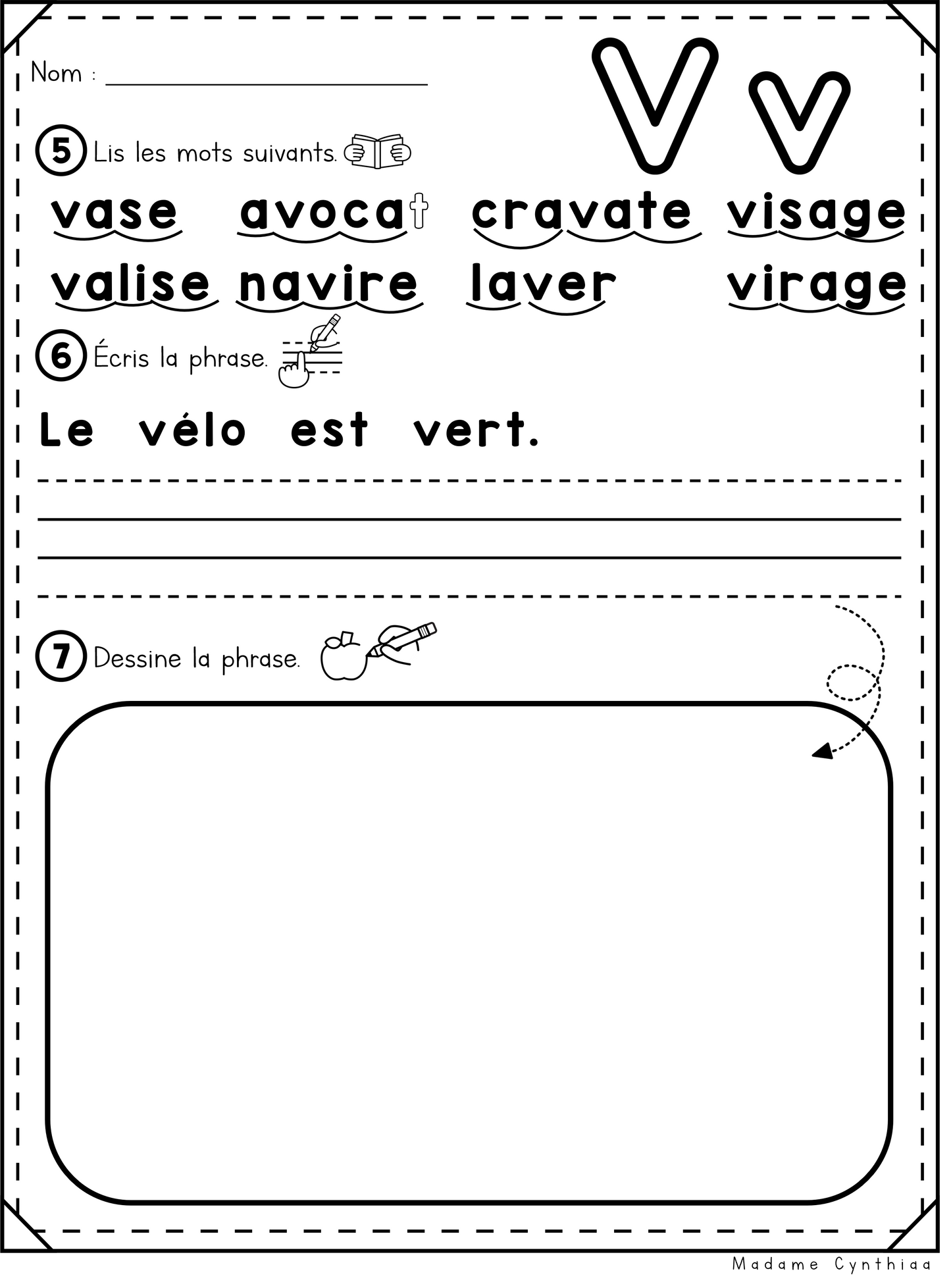 Activité - Lettre V